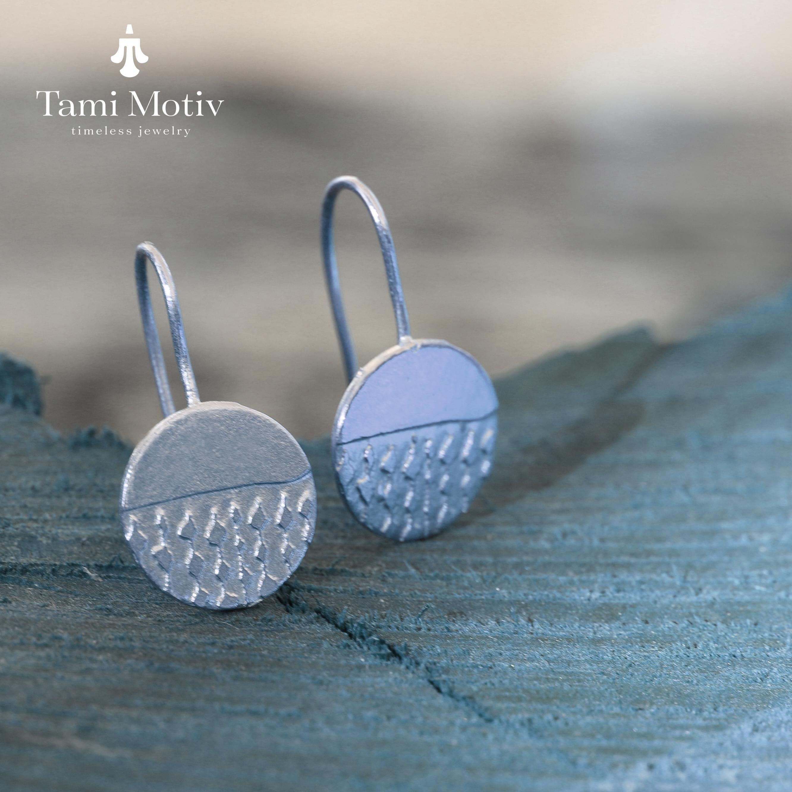 Textured Silver Disc Drop Earrings • Silver Circle Dangle Earrings • Round Earrings Jewellery Handmade Gift for Wife Sister Friend