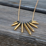 Gold Plated Spike Necklace for Women - Edgy Fashion Jewelry