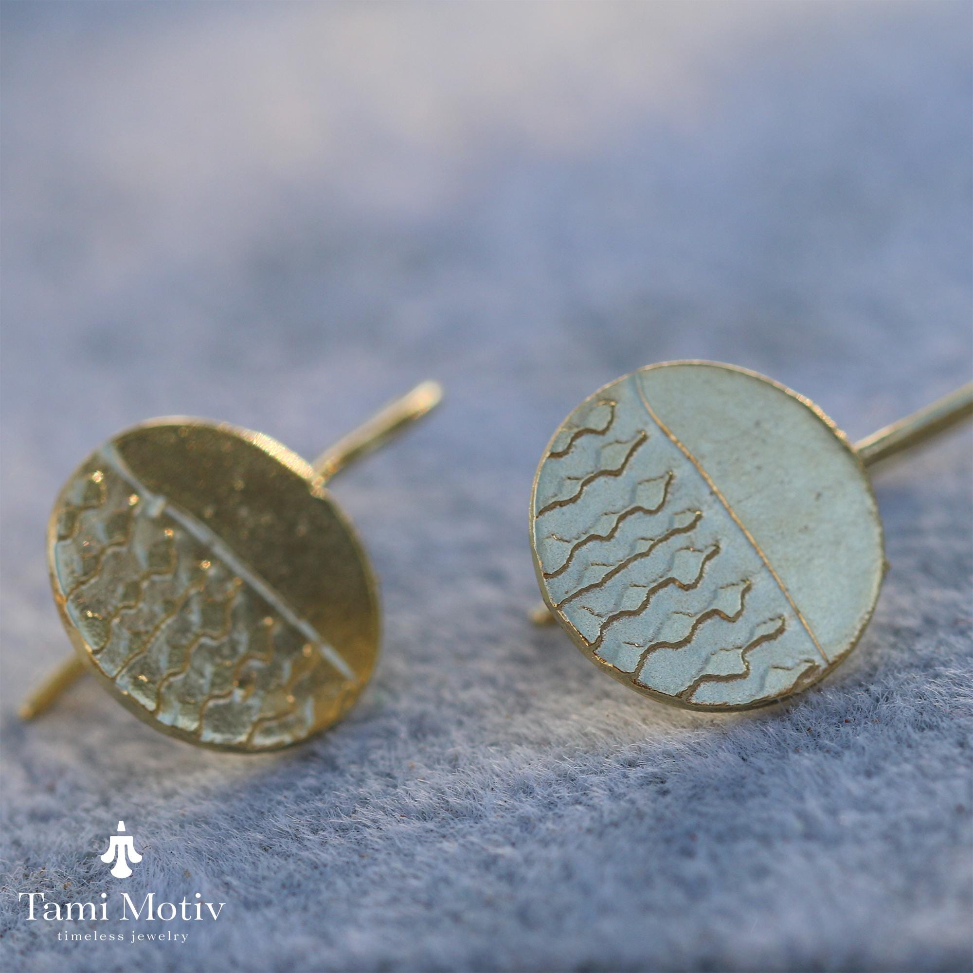 Minimalist Gold Drop Earrings • Handcrafted Round Dangles