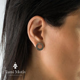 Artisan Textured Silver Earrings – Thoughtful Gift for Her • Mnimalist Silver Geometric Studs