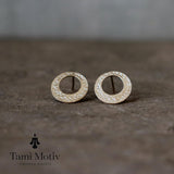 Artisan Textured Silver Earrings – Thoughtful Gift for Her • Mnimalist Silver Geometric Studs