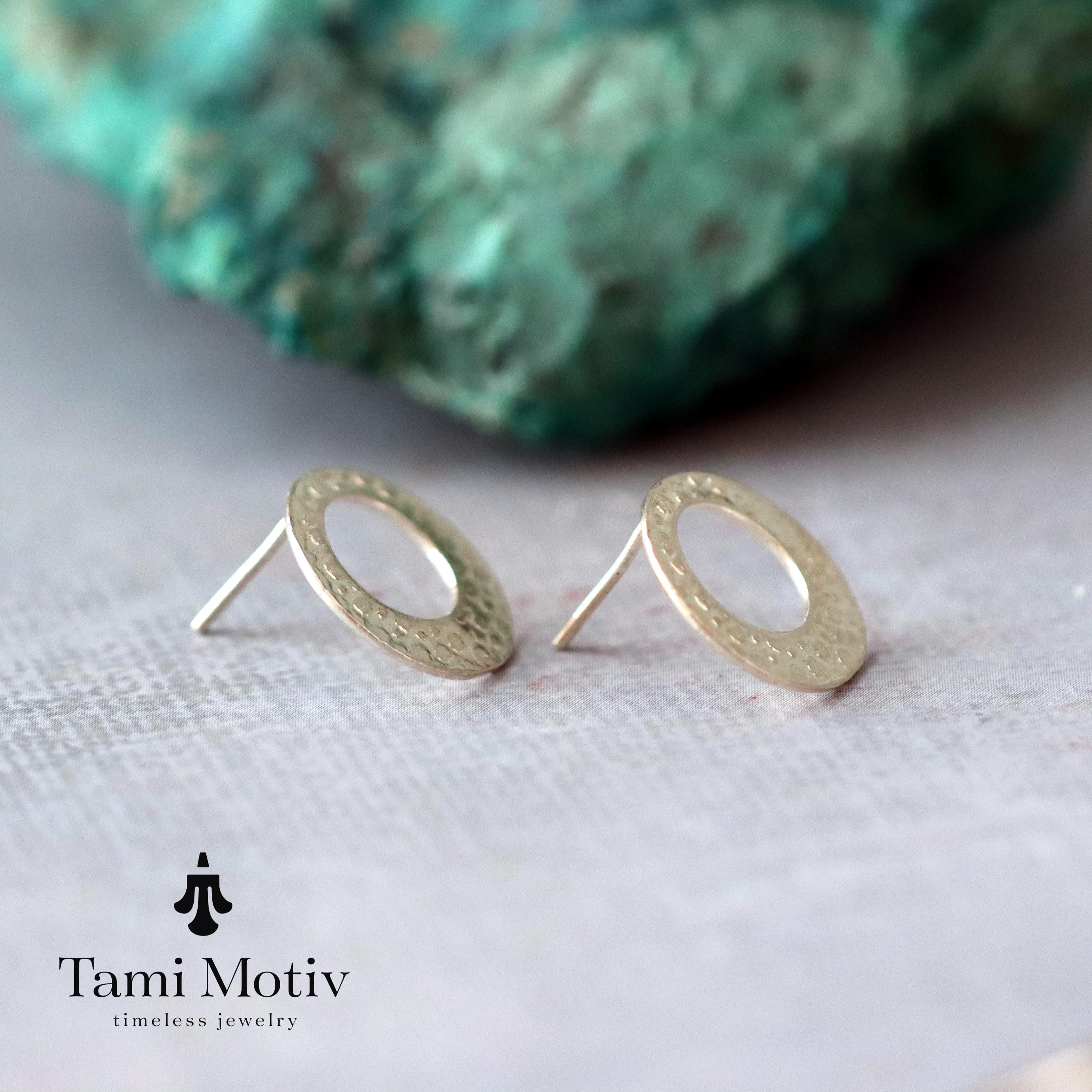 Artisan Textured Silver Earrings – Thoughtful Gift for Her • Mnimalist Silver Geometric Studs