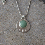 Silver Necklace ,Round Pendant Necklace, Silver Statement Necklace, Statement Necklace For Women, Gemstone Pendant Necklace, Gift For Her