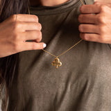 Handcrafted Gold Ace of Clubs Long Charm Necklace for Lucky Vibes • Club Symbol Charm Necklace