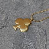Handcrafted Gold Ace of Clubs Long Charm Necklace for Lucky Vibes • Club Symbol Charm Necklace
