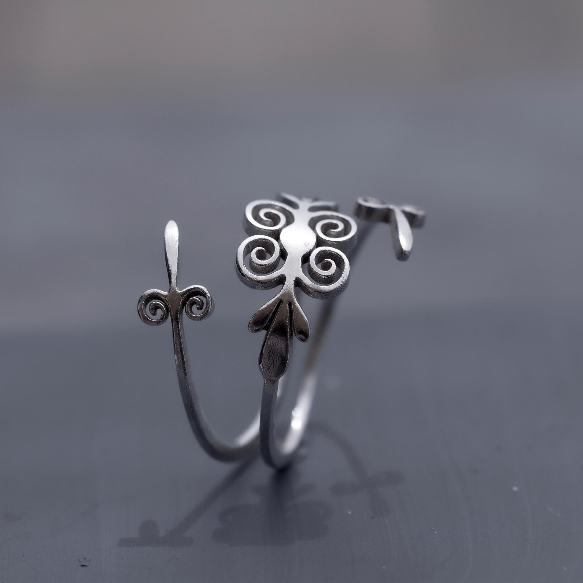 Multi Spiral Sterling Silver Ring - Handcrafted Unique Minimalist Jewelry • Dainty Open Wrap Ring