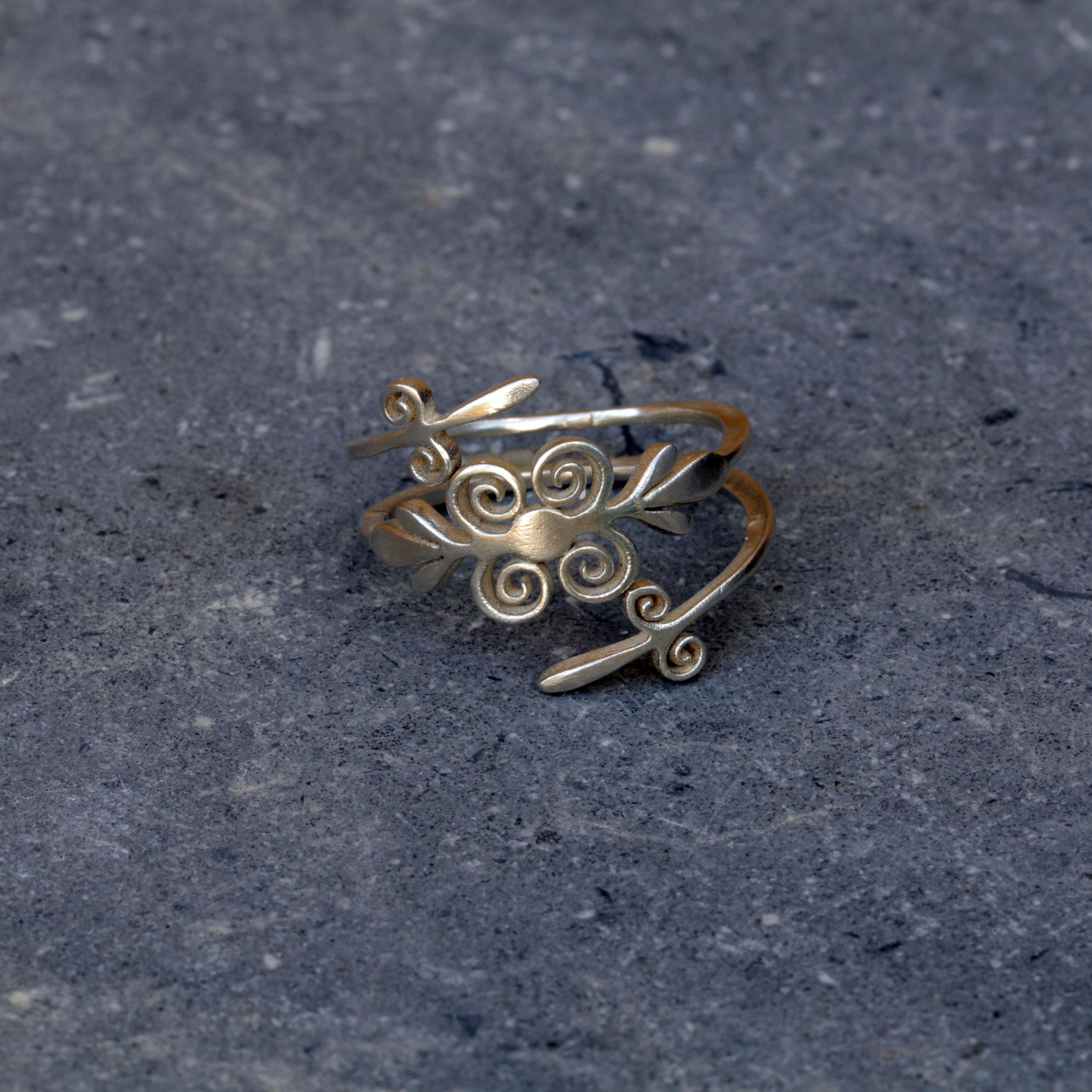 Multi Spiral Sterling Silver Ring - Handcrafted Unique Minimalist Jewelry • Dainty Open Wrap Ring