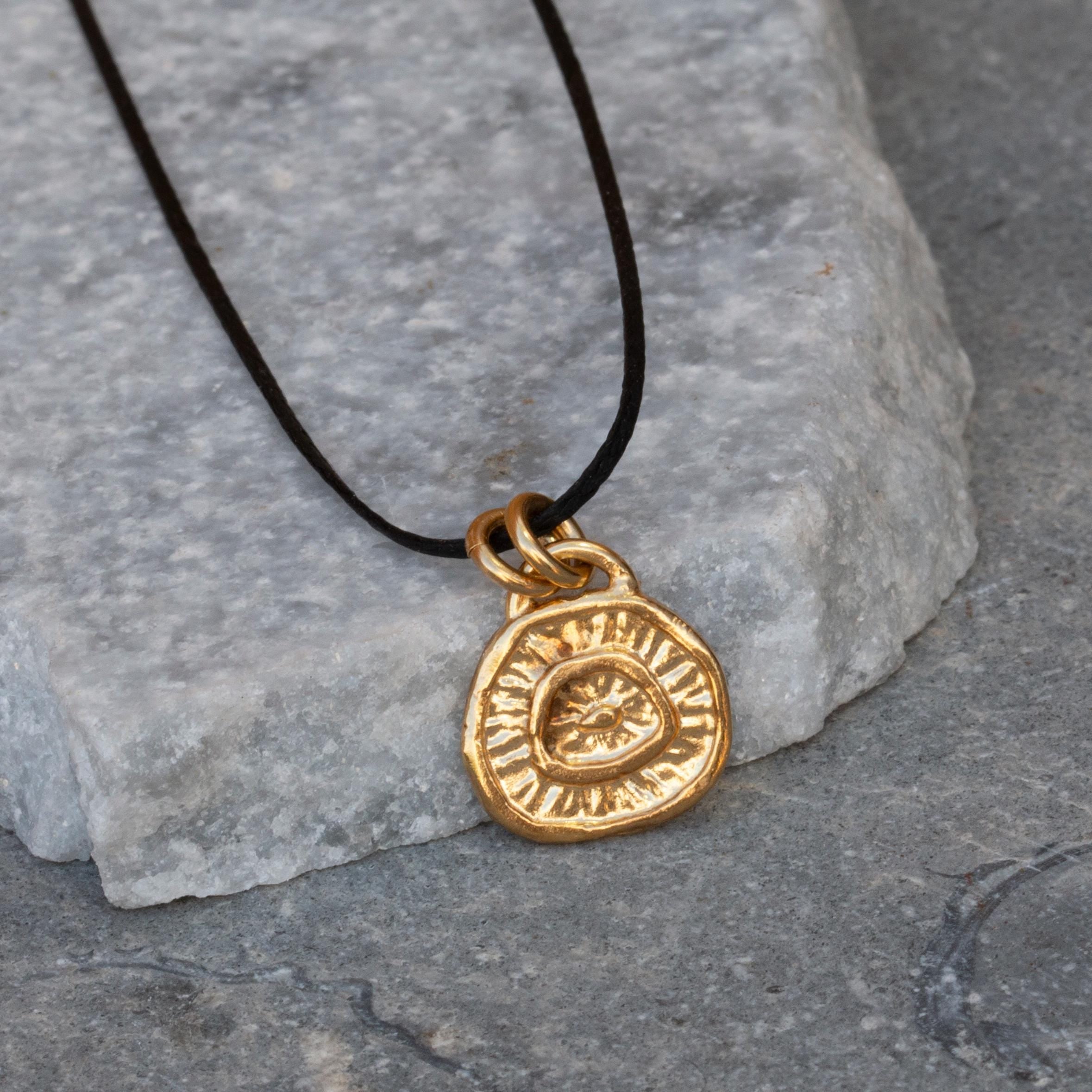 Nature Inspired Gold Necklace with Coin Pendant - Handmade Delicate Jewelry • Necklaces for Teens • Organic Jewelry • Gift For Daughter