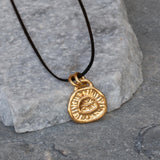 Nature Inspired Gold Necklace with Coin Pendant - Handmade Delicate Jewelry • Necklaces for Teens • Organic Jewelry • Gift For Daughter
