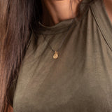 Nature Inspired Gold Necklace with Coin Pendant - Handmade Delicate Jewelry • Necklaces for Teens • Organic Jewelry • Gift For Daughter