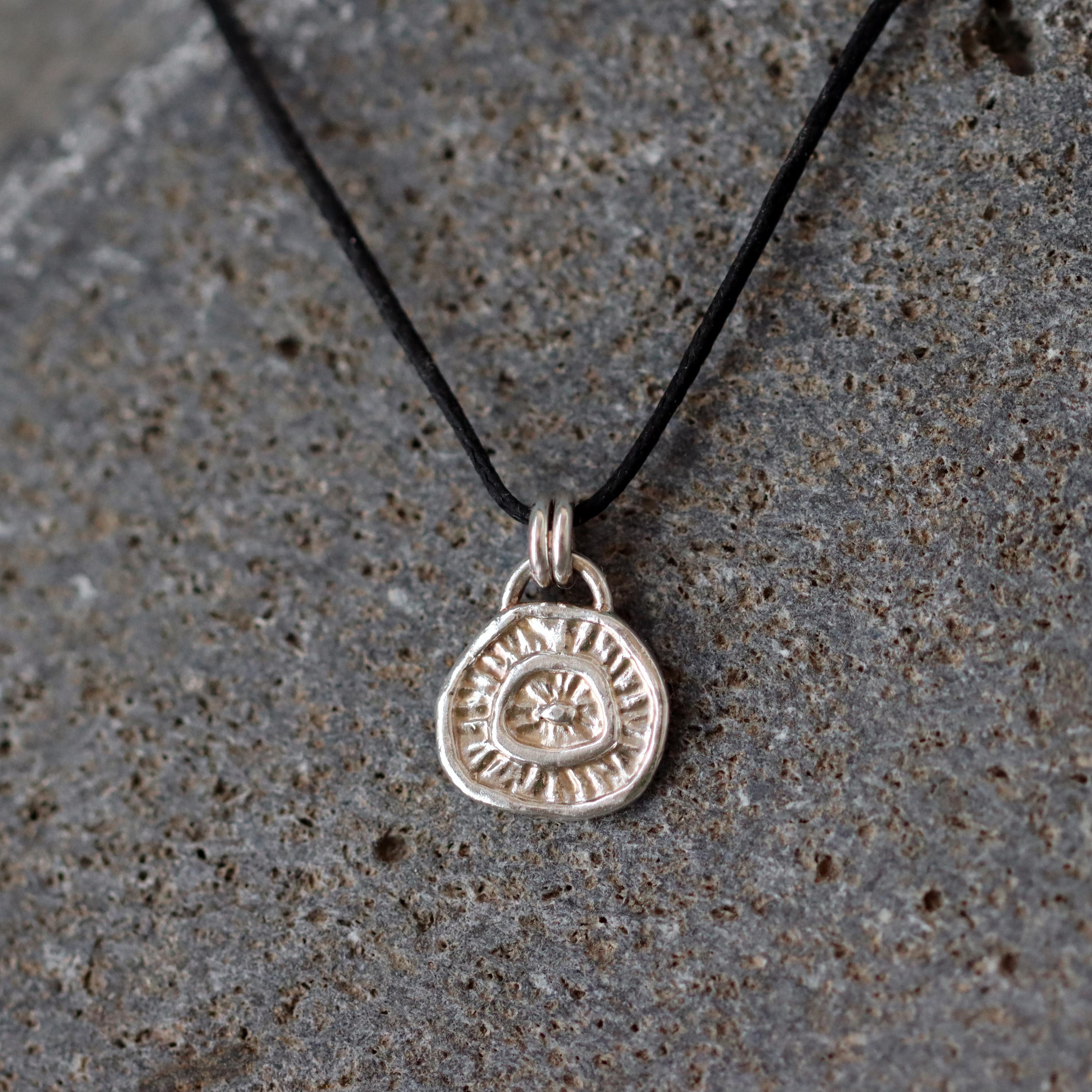 Delicate Silver Necklace with Organic Coin Pendant - Nature-Inspired Gift for Her • Handmade Delicate Jewelry