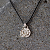 Delicate Silver Necklace with Organic Coin Pendant - Nature-Inspired Gift for Her • Handmade Delicate Jewelry