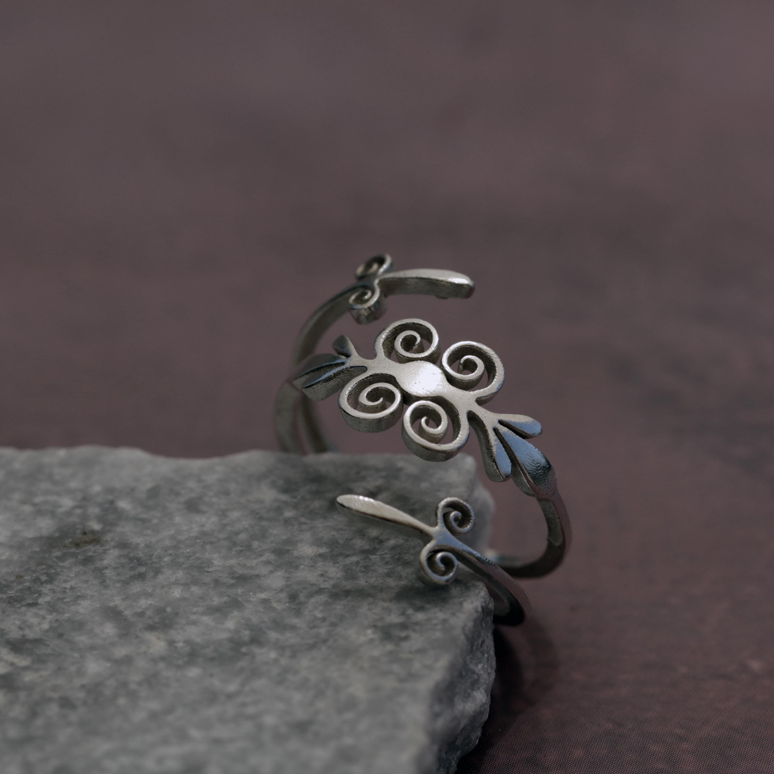 Handmade Silver Wrap Ring - Dainty Spiral Shape Jewelry • Silver Swirl Ring