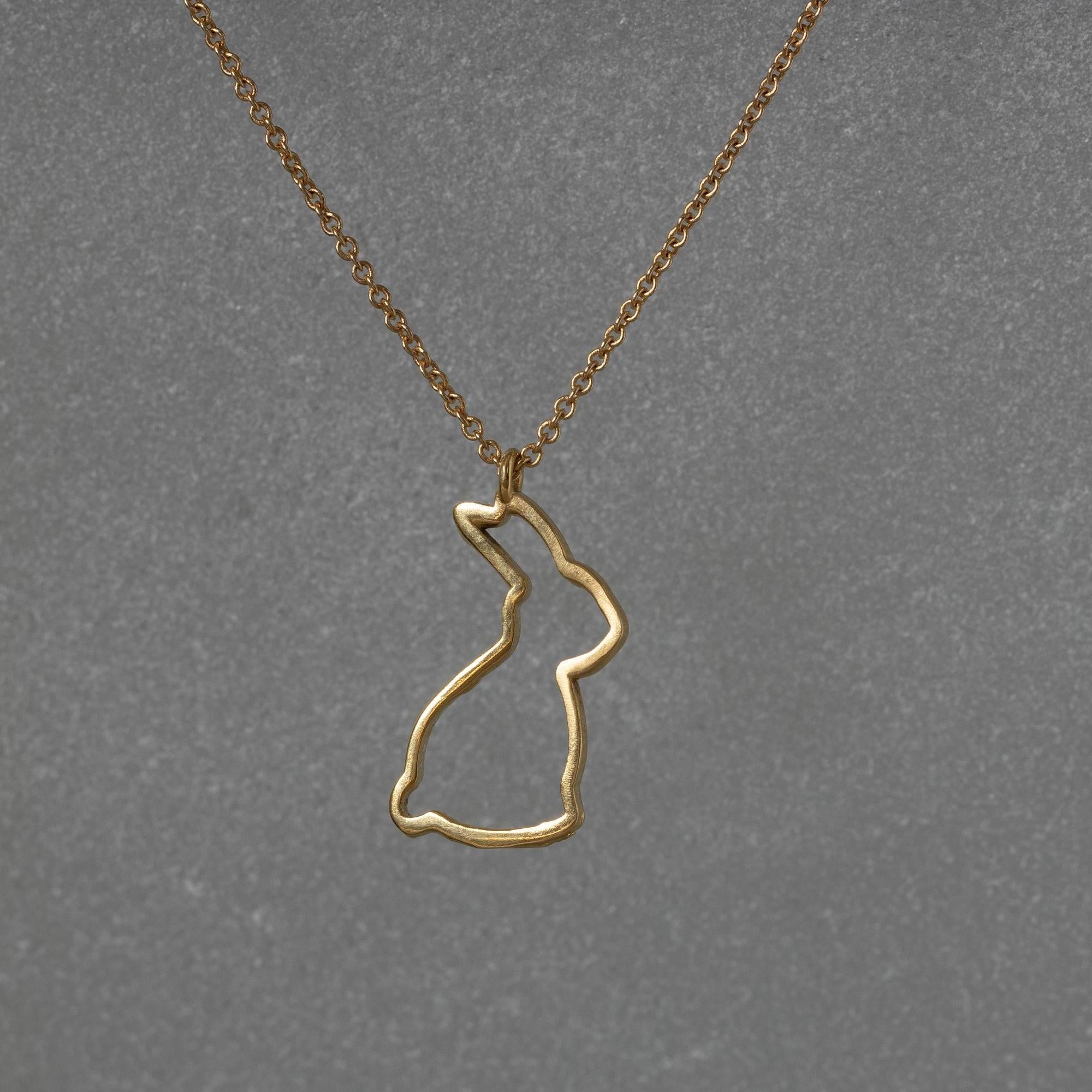 Minimalist Rabbit Necklace • Dainty Gold Bunny Pendant
