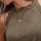 Nature Inspired Gold Necklace with Coin Pendant - Handmade Delicate Jewelry • Necklaces for Teens • Organic Jewelry • Gift For Daughter