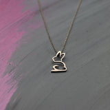 14K Gold Bunny Charm Necklace • Small & Elegant Rabbit Pendant