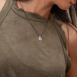 Delicate Silver Necklace with Organic Coin Pendant - Nature-Inspired Gift for Her • Handmade Delicate Jewelry