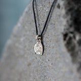 Delicate Silver Necklace with Organic Coin Pendant - Nature-Inspired Gift for Her • Handmade Delicate Jewelry