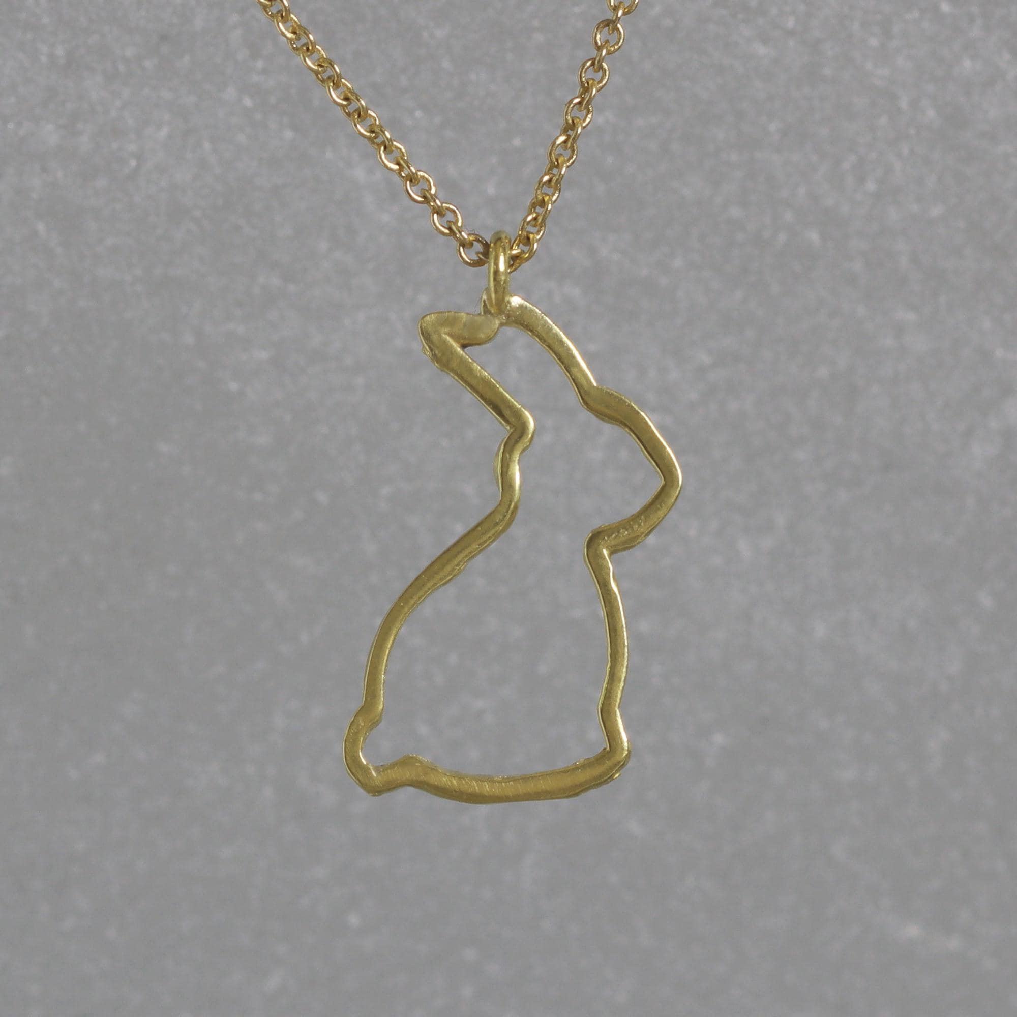 Minimalist Rabbit Necklace • Dainty Gold Bunny Pendant