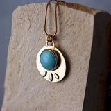 Turquoise Gold Necklace • December Birthstone Jewelry • Boho Gemstone Pendant • Handmade Gold Statement Necklace