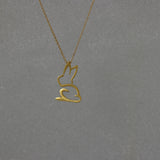 14K Gold Bunny Charm Necklace • Small & Elegant Rabbit Pendant