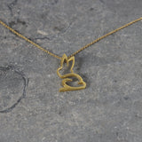 14K Gold Bunny Charm Necklace • Small & Elegant Rabbit Pendant
