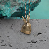 Petite 3D Bunny Charm Necklace โข Sculpted Gold Rabbit Pendant โข Tiny Animal Lover Gift โข Dainty Handmade Jewelry โข Graduation Gift For Her