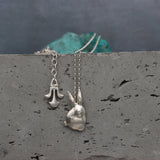 Sterling Silver 3D Bunny Charm Necklace