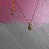 Petite Gold Bunny Outline Necklace • Small Rabbit Ball-Chain Pendant • Cute Easter Gift • Handmade Minimal Animal Jewelry