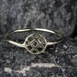 Dainty Silver Geometric Lattice Ring • Handmade Cut Out Circle Ring • Minimalist Modern Jewelry