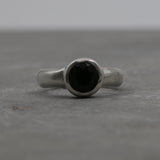 Unisex sterling silver onyx ring — elegant statement jewelry with handcrafted texture.