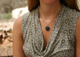 Silver Lava Bead Pendant Necklace