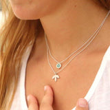 Pendant Necklaces for Women,Layered Necklace,Dainty Silver Necklace,Double Layered Necklace,Silver Necklaces for Women,Gem Necklace