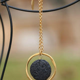 Silver Round Pendant Necklace ,Black Lava Beaded Necklace, Round Pendant Lava Necklace, Boho Necklace, Necklaces For Woman,Christmas Gift