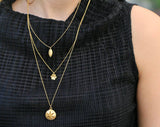 Gold Layered Necklace Set: Delicate Pendant Long Necklaces