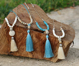 Beige Tassel Necklace