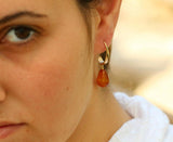 Gold-Filled Carnelian Teardrop Dangle Earrings