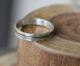 Silver and 14k Gold Stackable Wedding Ring