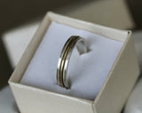 Silver and 14k Gold Stackable Wedding Ring