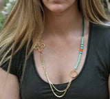 Gold Plated Beaded Flower Necklace