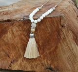 Beige Tassel Necklace