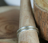 Silver and 14k Gold Stackable Wedding Ring