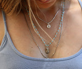 Dainty Multilayer Blue Bead Necklace