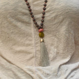 Statement Necklace,Tassel Necklaces for Women,Grey Necklace,Statement Necklace,Howlite Necklace,Long Necklaces for Women Fashion