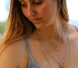 Dainty Multilayer Blue Bead Necklace