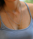 Dainty Multilayer Blue Bead Necklace