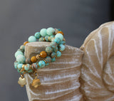 Handmade Jade Beaded Bracelet: Gold Plated Charm Bracelet