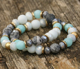 Beaded Gemstone Bracelet Set
