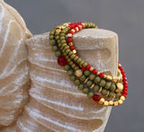 Gold Beaded Wrap Bracelet