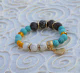 Beaded Jade & Howlite Heart Bracelet